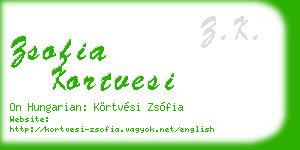 zsofia kortvesi business card